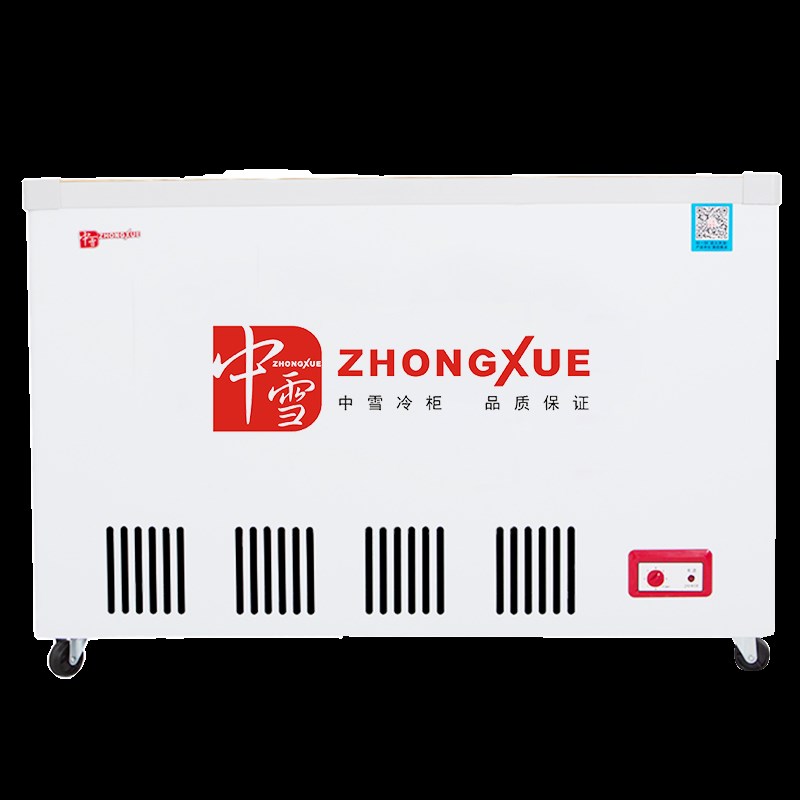 中雪水柜商用卧式冷柜双门玻璃门冰柜保鲜冰箱铜管展示柜冷藏装水