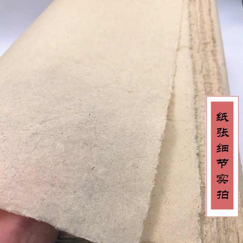 传统手工加厚毛边纸书法创作草纸练习毛笔字国画半生熟蔡伦纸文房