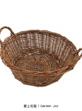爱上花园丨园艺杂货 手工柳编篮子花篮收纳篮 双耳圆口收底柳梢篮