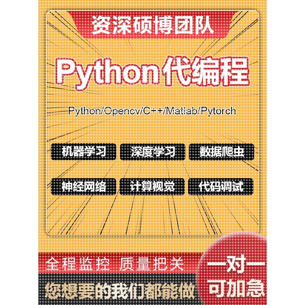 python深度学习算法cv代做跑编程序接单服务指导代码调试编写爬虫