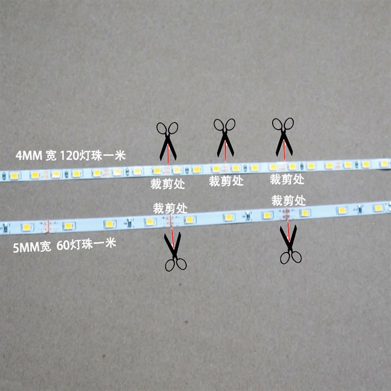 12v高亮5mm超窄 LED软灯条2835柜台沙盘广告灯箱建筑模型软灯带
