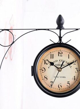 Hot Sale Dual Face Paddington Wall Clock Black Outdoor Garde