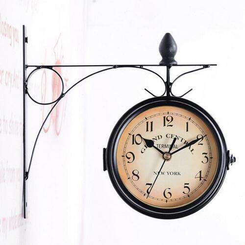 Hot Sale Dual Face Paddington Wall Clock Black Outdoor Garde
