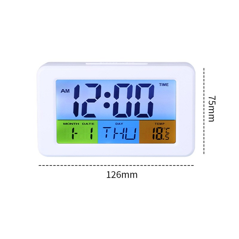 简约彩屏万年历钟LmCD智能电子闹钟多功能温度倒计时数字时钟台钟