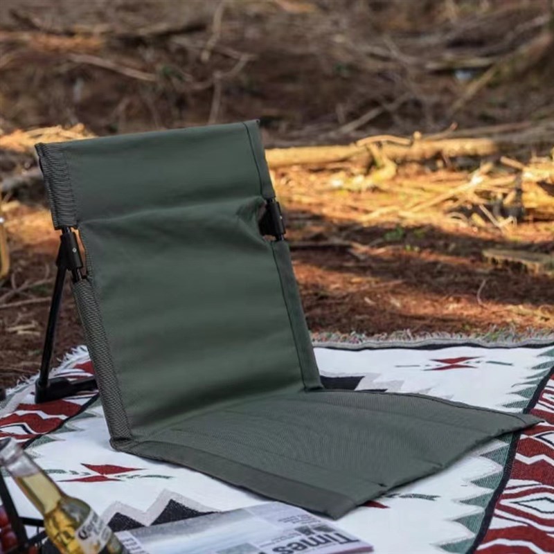 户外一体式靠背坐垫椅p露营草地折叠椅子便携休闲单人椅旅游草坪