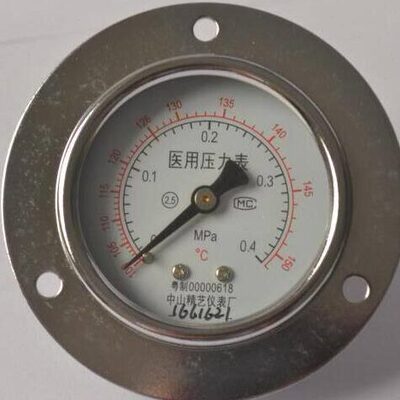 中山精艺仪表医用压力表0-0.4MPaY100压力蒸汽灭菌器配件
