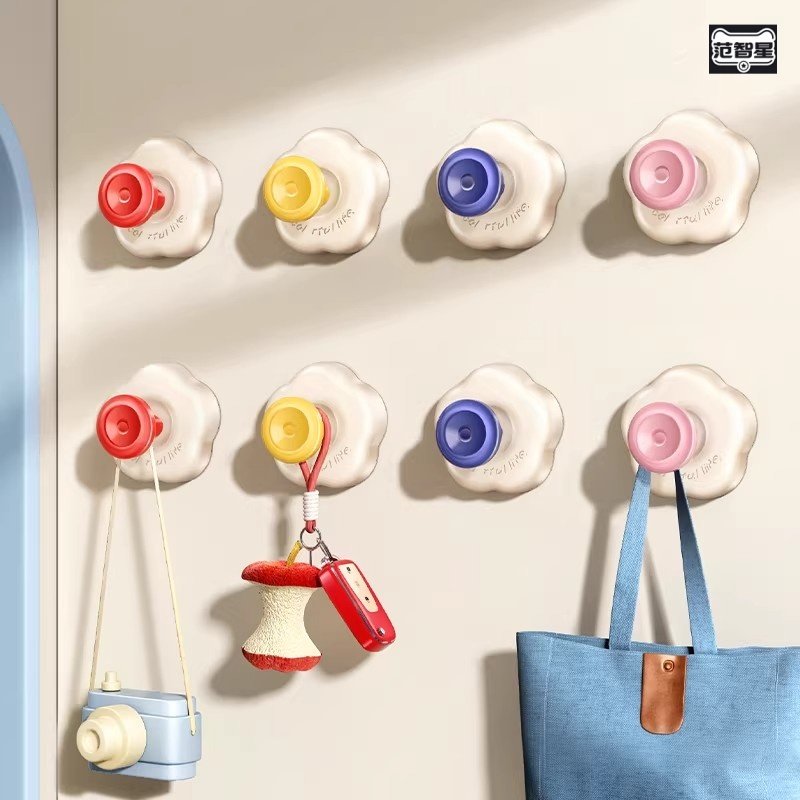 吸盘玄关挂钩强力承重粘胶免打孔入户门口放钥匙神器帽子置物粘贴