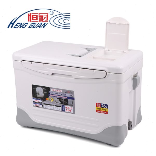 恒冠海钓箱20/26升保温箱冷藏箱 加厚渔具鱼箱矶钓可坐竿插新2023