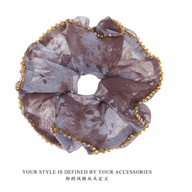 韩系渐变色珠珠发圈发饰