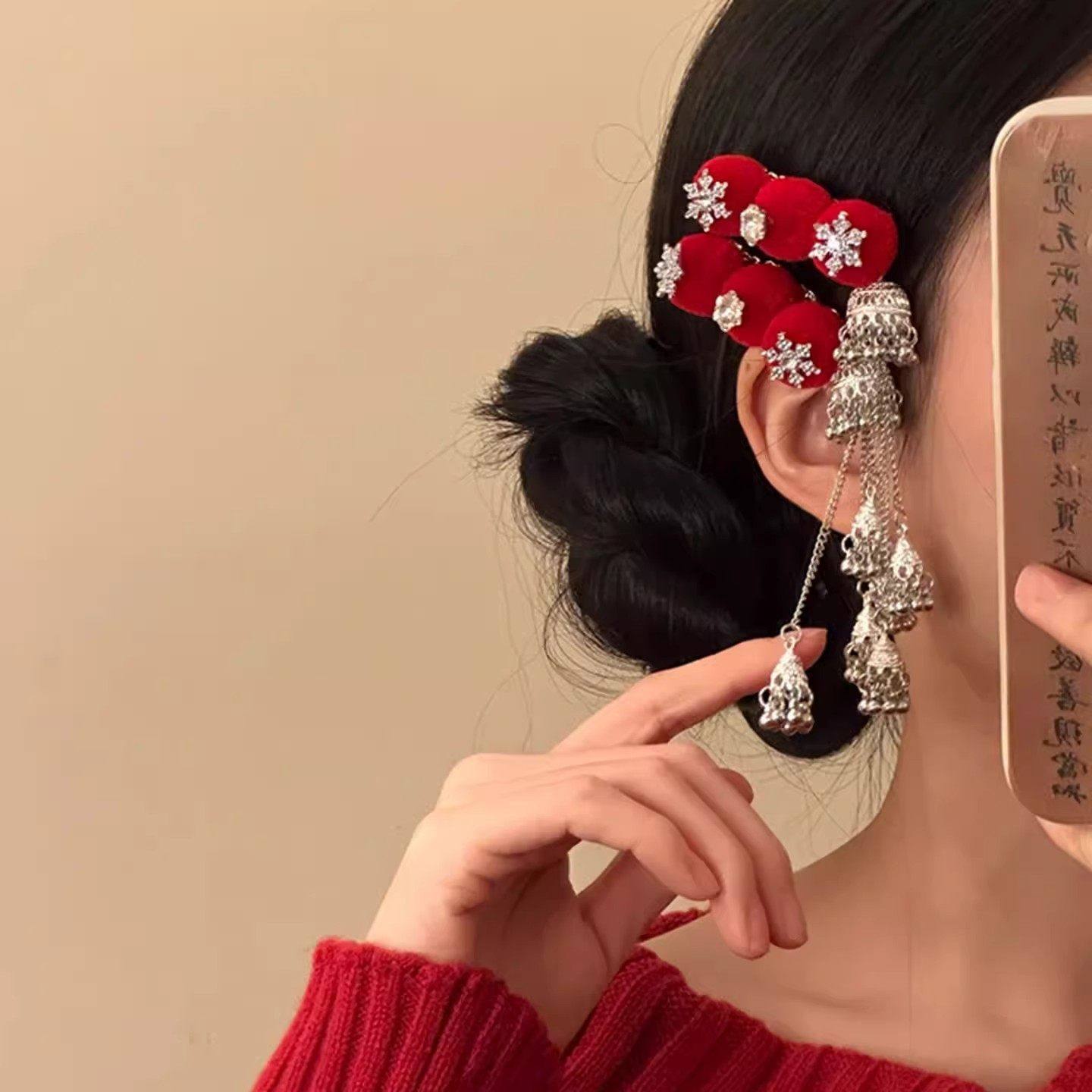 小酒窝同款糖葫芦发夹红色毛球流苏发卡秋冬古风汉服新年头饰夹子,饰品/流行首饰/时尚饰品新,发饰,淘宝优惠券,粉丝福利购,淘宝优惠卷