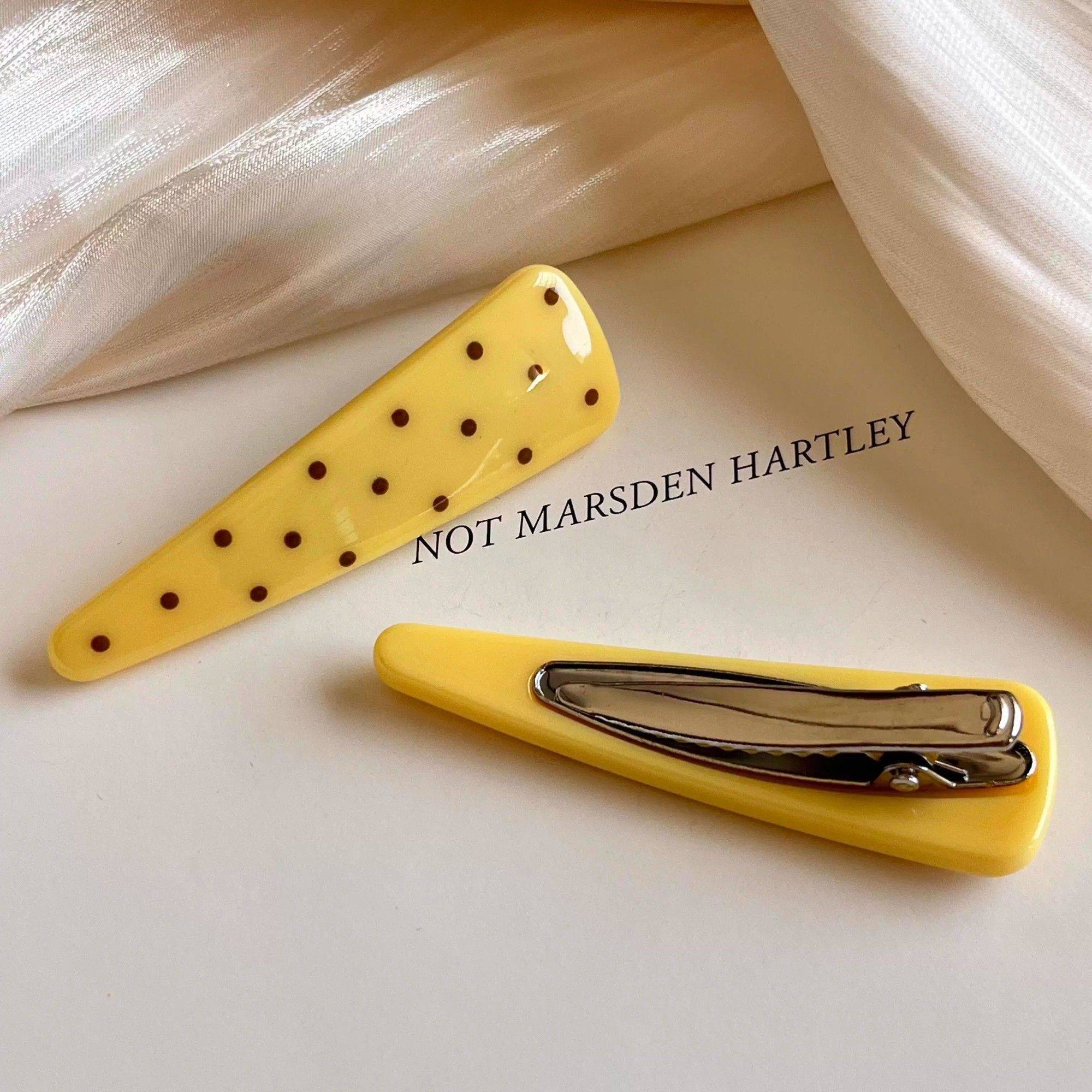 美呆了!介个奶油黄波点发夹我真的会一直夸!一整个清新自然百搭