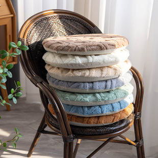 兔毛绒加厚圆形椅子垫藤椅坐垫可拆洗凳子家用餐椅垫榻榻米屁垫软