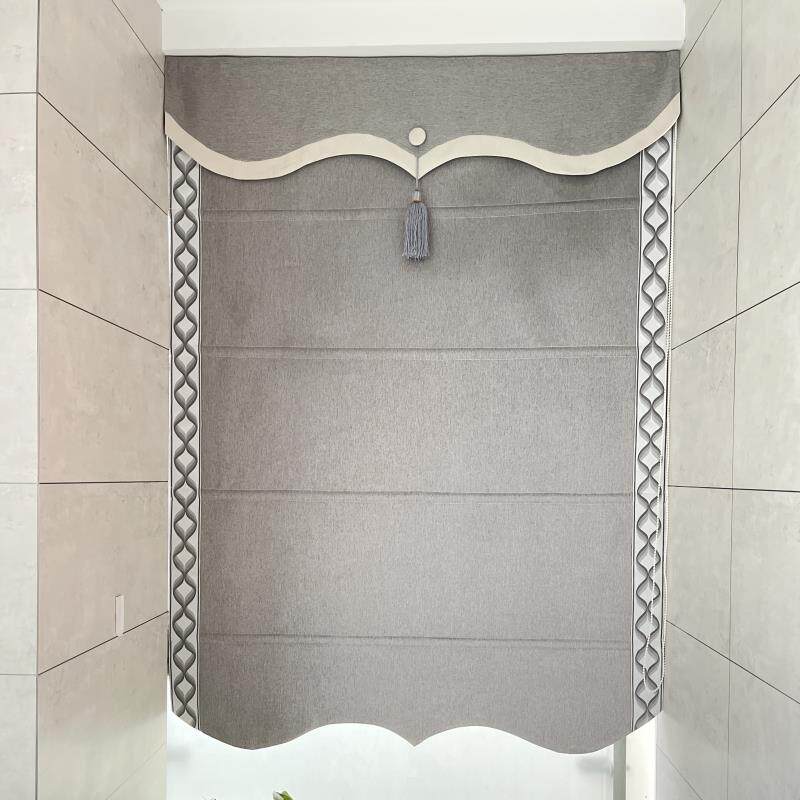 款厚罗马帘wzg-2麻布全光加隔热隔遮断卷帘卧室风格客新厅轻奢窗