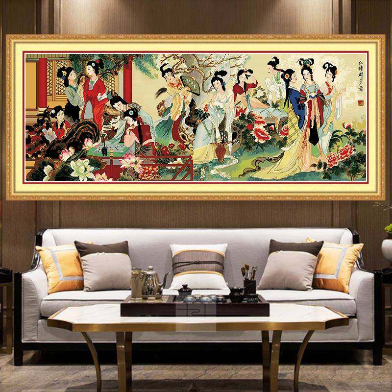 红楼梦十绣02JY01924新款字线绣十金钗2客厅大气满绣中国古风人物