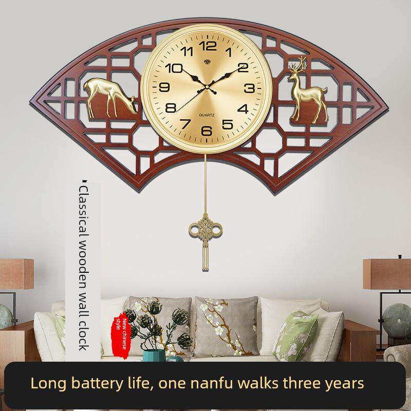 中国扇形挂钟英家居装饰250209客厅时挂钟挂表轻奢挂钟挂钟石尚钟