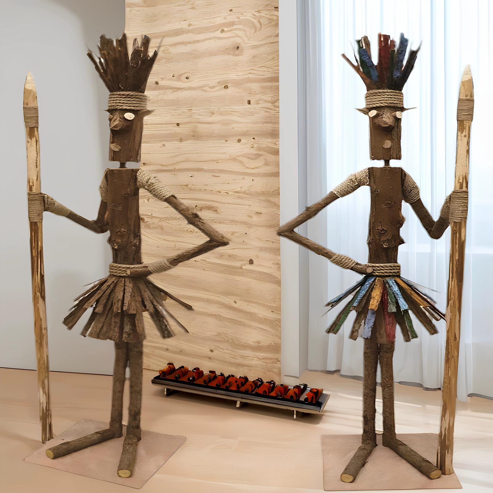 造原木头人偶创意围部酋长营地氛布置落户外庭院景观小品装KFZ饰