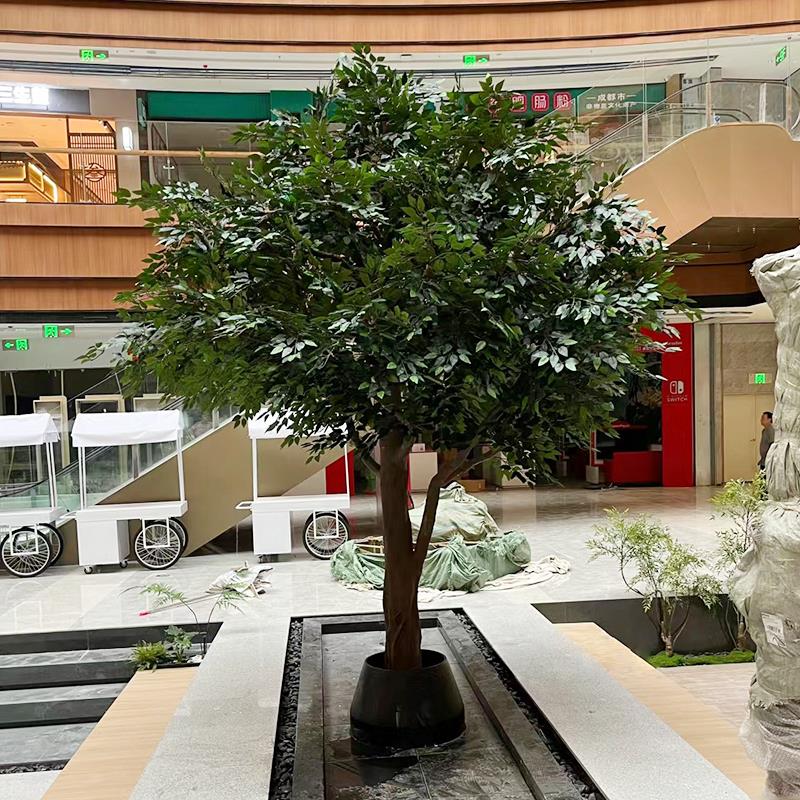 仿真榕树假愿树大型木假树室内造景造型树盆RS1景景森系绿植实许