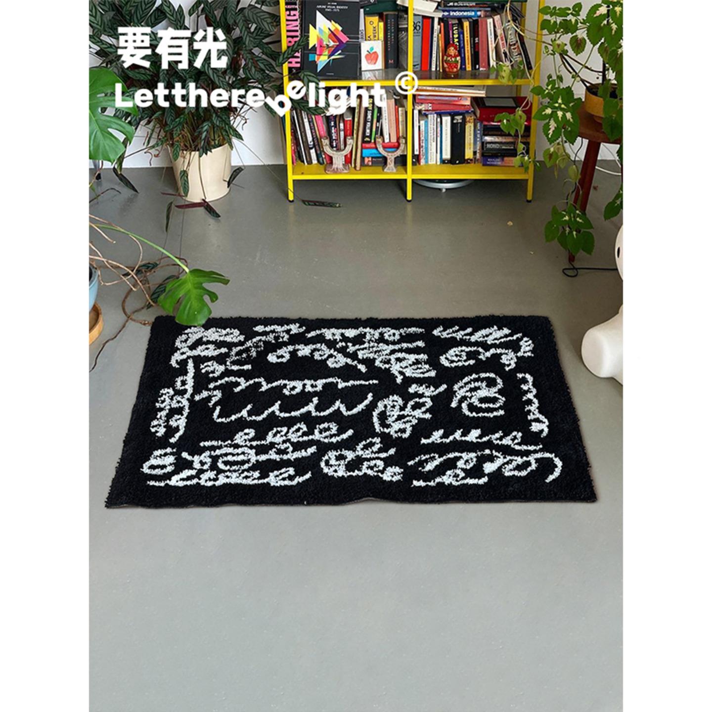 i室s风涂鸦线 QCP线吸条浴地垫卧室床边毯镜前毯坐垫水防滑地毯n