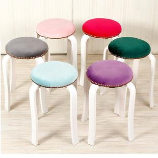 曲红木圆凳家用木凳北欧圆凳木网凳餐QM子商用饮小凳子欧式餐桌实