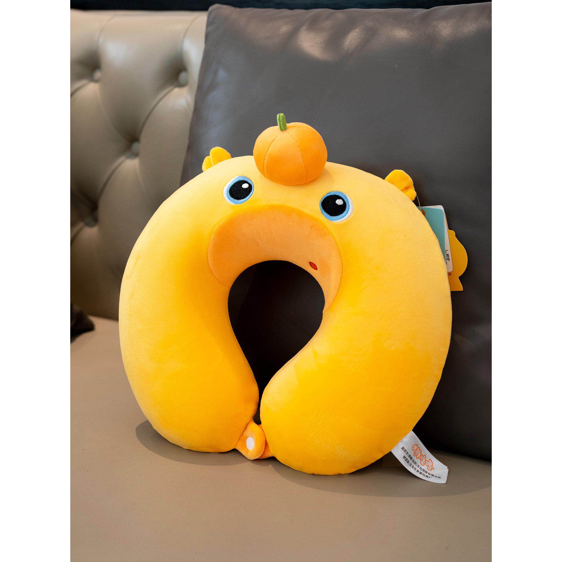 可爱20251105卡午通水豚噜枕噜U型枕记忆护颈棉枕办公室睡旅行便