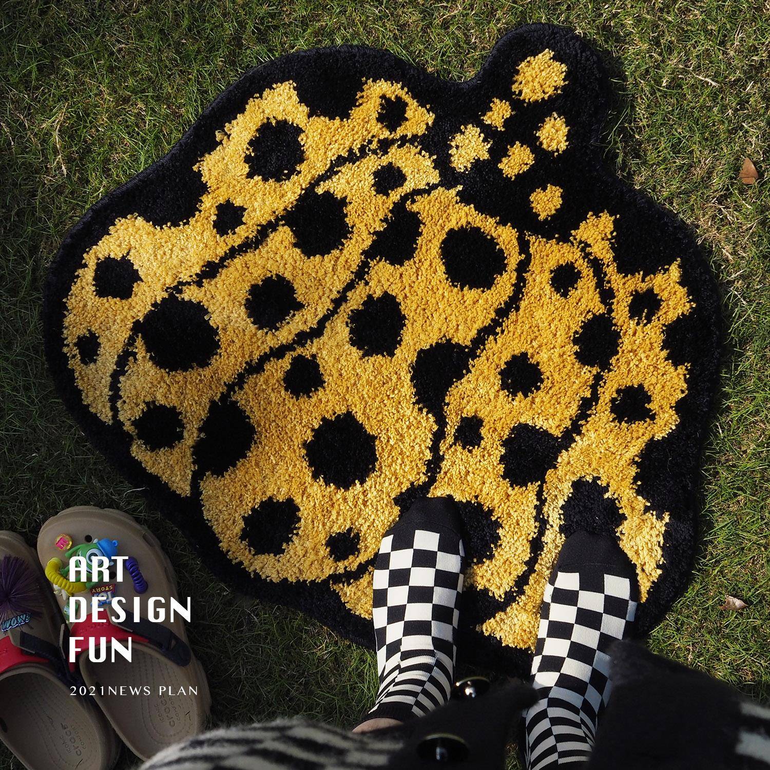 原创设计绒ALR草间弥生南瓜艺术植异形地垫i厅n地s现代卧室客茶几 - 封面