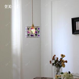 日式蒂凡尼玻璃绘玻手床头小灯饭厅玄关璃挂画 VMJ画沙吊发吊灯