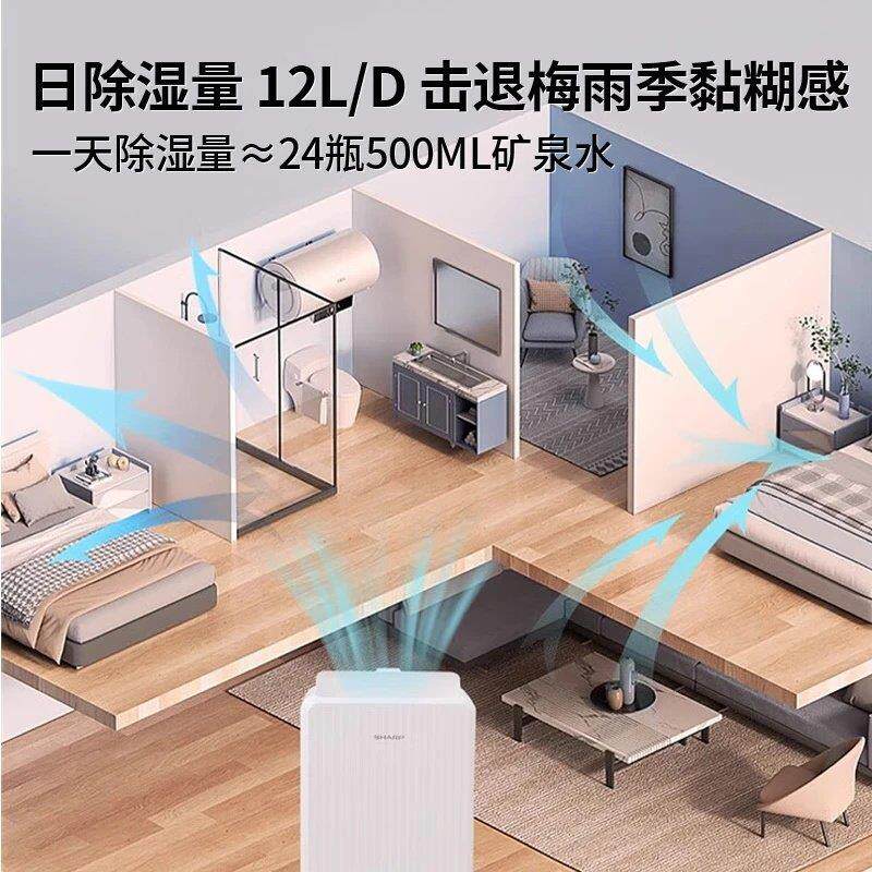国家【813补贴夏普除机家用12L除湿机小型湿烘衣机】吸湿器除湿机