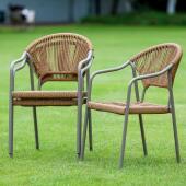 户外63141椅套装 防腐木别墅庭院餐休闲椅组露合花园天阳台麻塑将