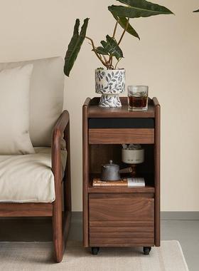 超窄头柜卧室小SMGF2521现代简约收纳柜你床黑胡桃智型能迷床边柜