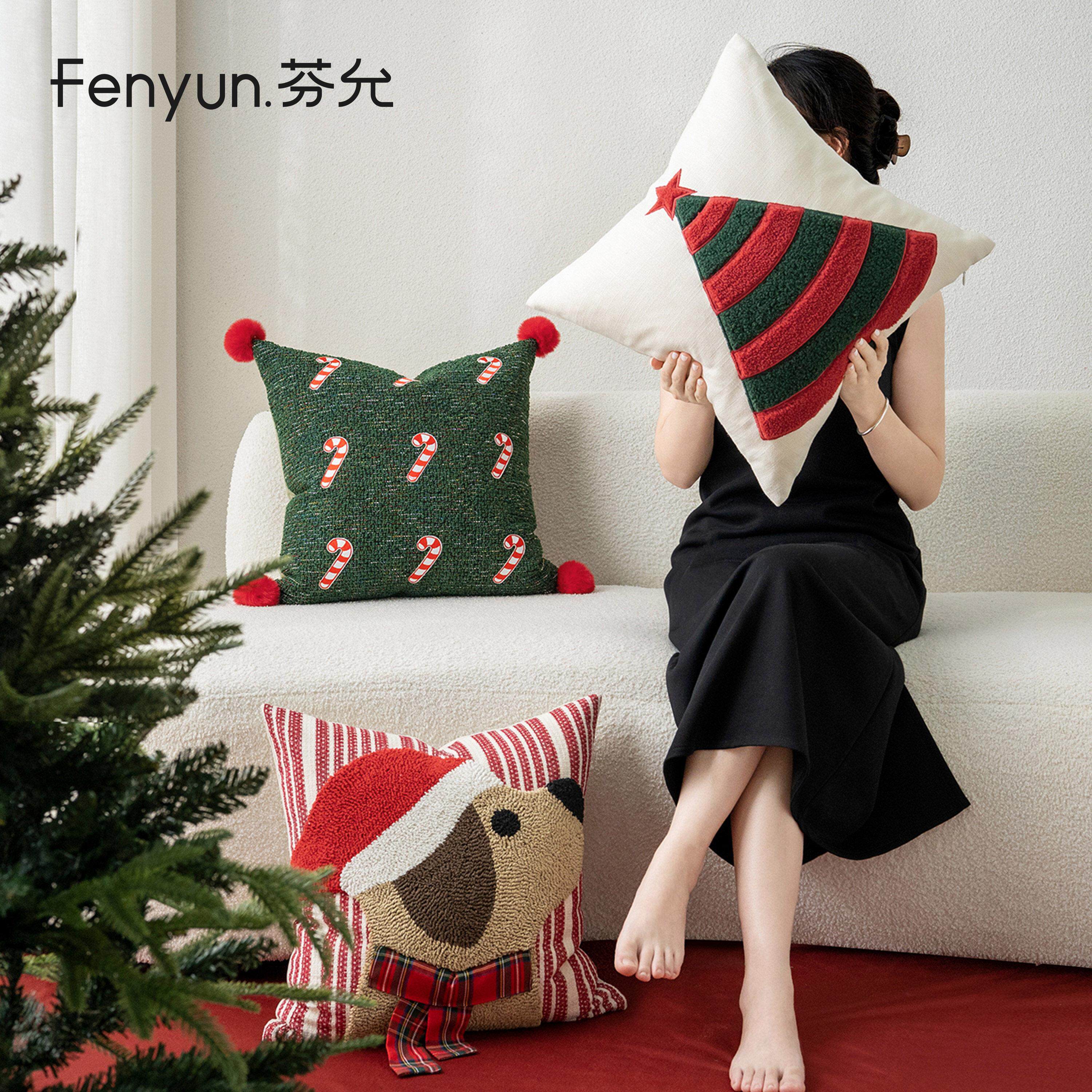 允圣节抱枕诞客厅轻奢靠套喜庆红色靠枕高芬级感沙发HP-G2409垫靠