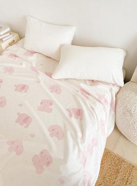 可象休息日爱粉象小1小00棉HBK单片卡通粉白可定制