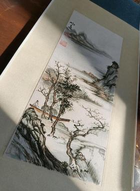 手绘茶真迹古挂画中式国风宋代美学禅意空间书新ZZA房墨竹风山水