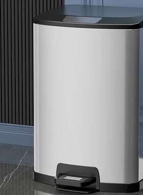 厨房客垃圾桶家用厅款2025新HSDF-119不锈钢脚踏式带盖商用轻奢脚