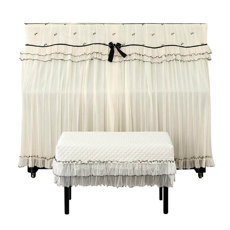 钢琴罩奢高档蕾丝新款钢琴全钢罩轻半罩防48645846尘罩约大气简琴