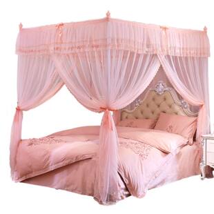 鸥三廷落门地蚊帐家用2025新款高级结婚床厚帐子加密OT9923加婚房