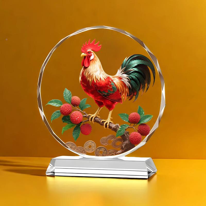 RCW公荔水晶枝摆件大厅吉大利红利满鸡堂客办公室酒柜装饰品工艺