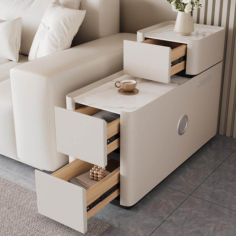 2025新款客厅沙发约边柜简实木岩板边几斗小柜轻窄奢022阳台型侧