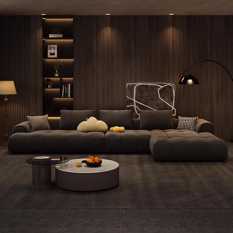 意式简轻奢小户型直客厅排极麂皮磨砂绒艺云朵泡布芙棉沙发YS-413