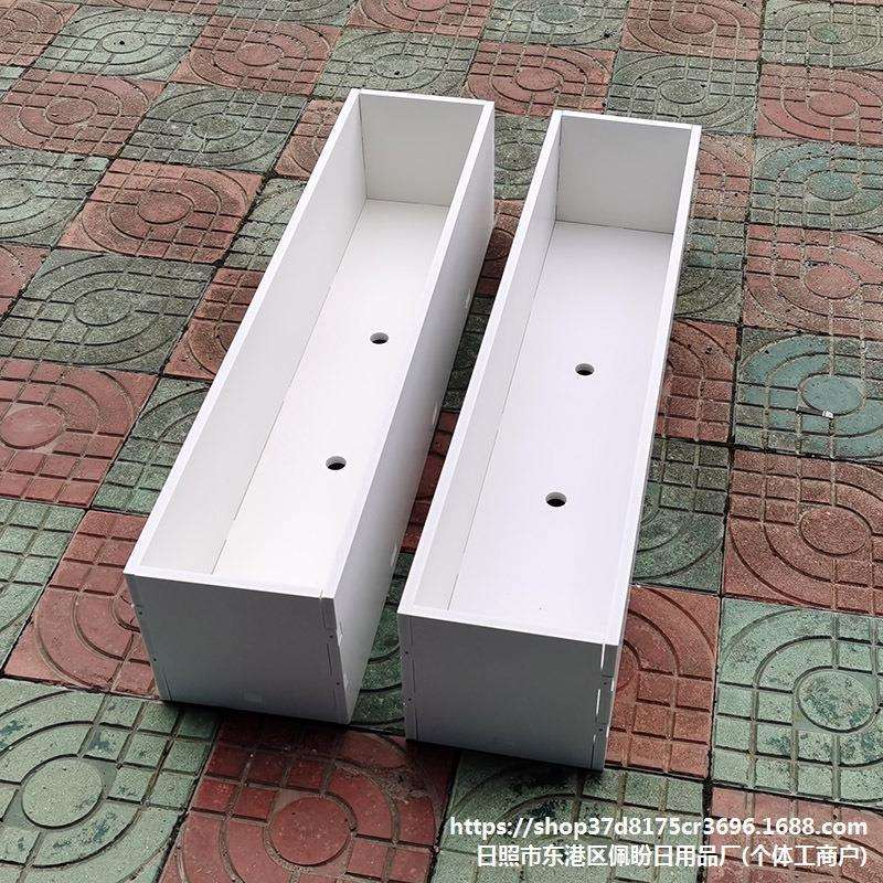 防腐防潮pvc花箱花槽花盆长方简约室户外白色灰色木塑花内胆其他