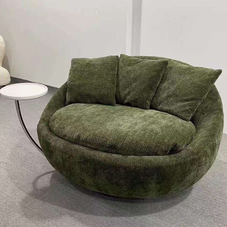 设计师创意圆弧形旋转单人椅轻奢小户型客厅阳台休闲网红懒人沙发