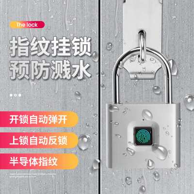 指纹密码挂锁不锈钢户外防水家用防盗锁头远程控制智能电子大门锁