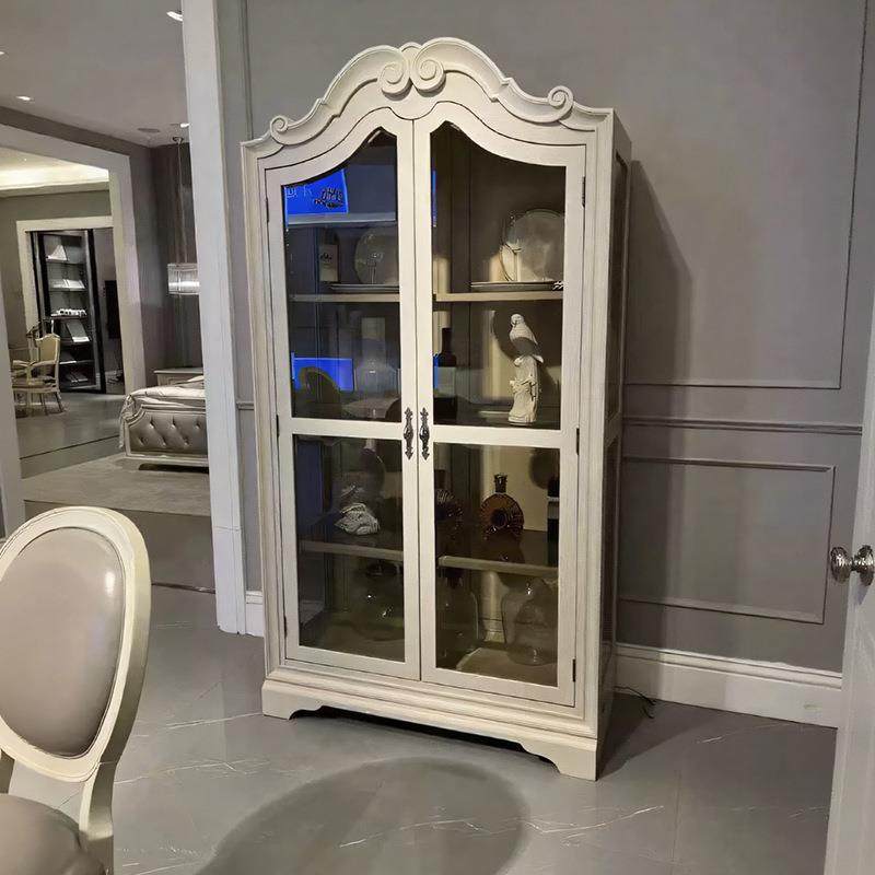 法式复古实木酒柜欧式新古典客厅雕花储物书柜美式轻奢展示餐边柜