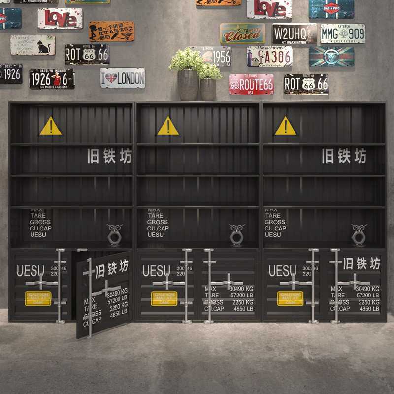 美式工业风柜展示架餐厅饭店铁艺置物架酒架酒吧商用红酒展示柜