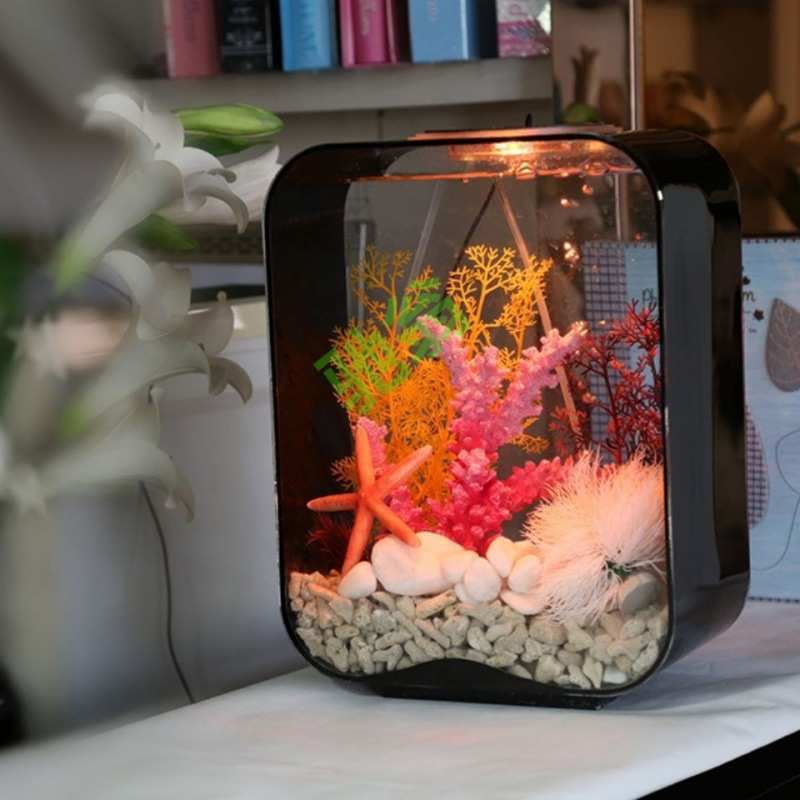 yut鱼缸小型客厅桌面家用水族箱生态免换水造景观赏鱼金鱼缸小型