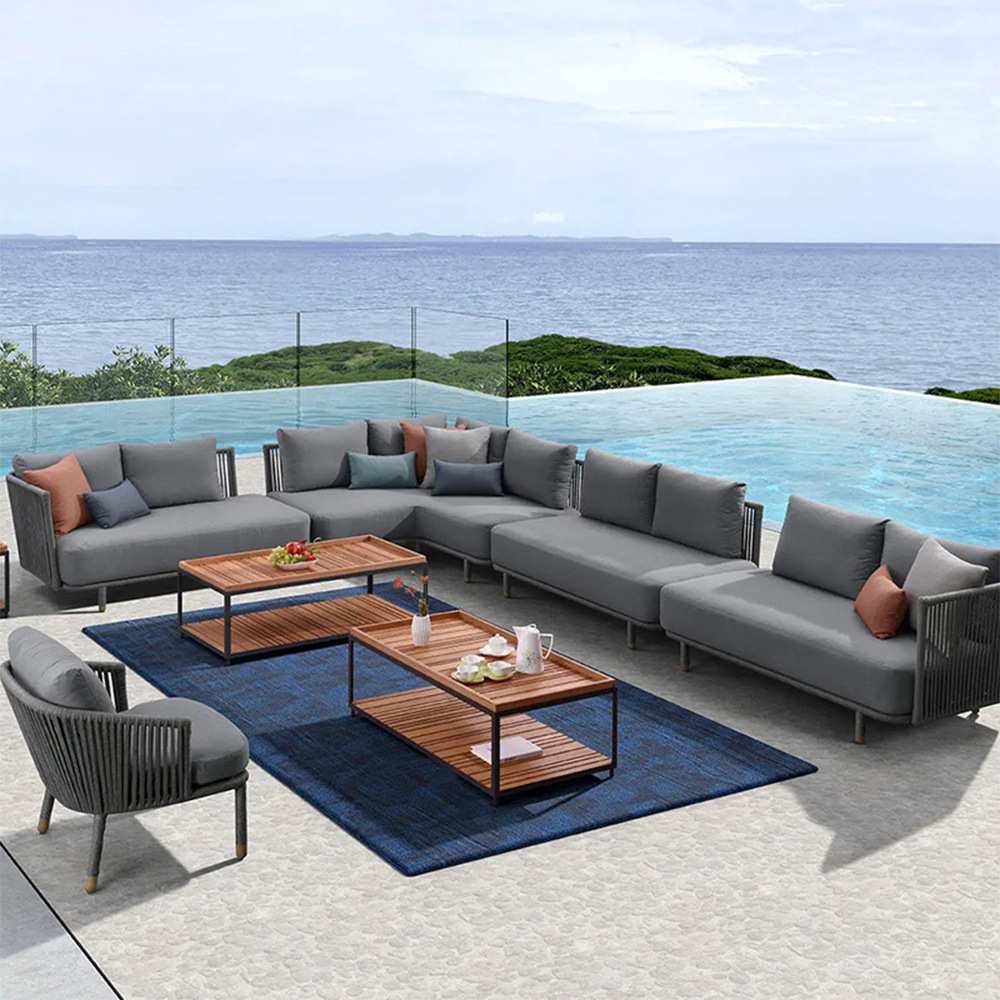 北欧户外休闲藤编沙发家具别墅室外现代简约庭院阳台藤椅茶几组合