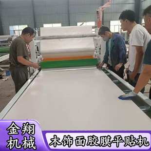 免涂胶自带胶膜pvc膜贴面机 自动断膜贴纸机 密度板PUR平贴机