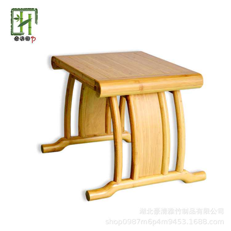 立豪竹竹家具厂加工碳化竹家具楠竹茶凳竹制茶椅新中式竹木矮凳