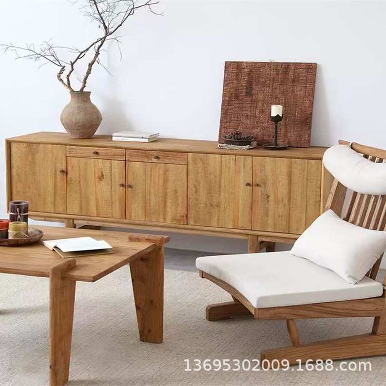 老榆木客厅电视柜落地式斗柜榆木家具长方形储物柜卧室电视柜子