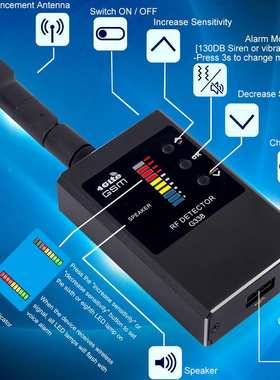 Anti Spy Detector Bug Detector Hidden Camera Detector Aud io