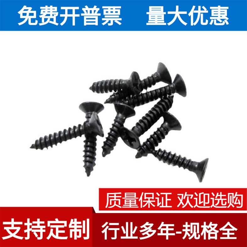 M1.4  304黑色不锈钢十字沉头自攻螺丝钉镀黑锌846十字平头木螺钉